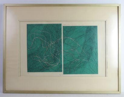 null Stanley William HAYTER (1901-1988): Dyptich. Engraving in colors. Signed, dated...