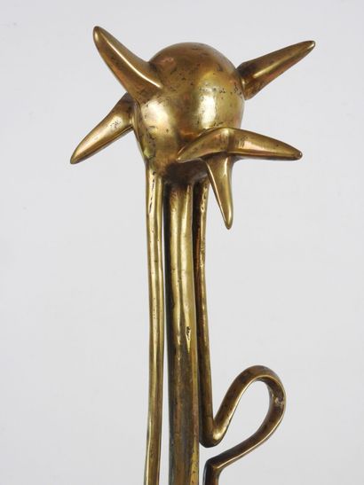 null 
Helen Elizabeth PHILLIPS (1913-1984): Fledgling. Sculpture in gilded metal...