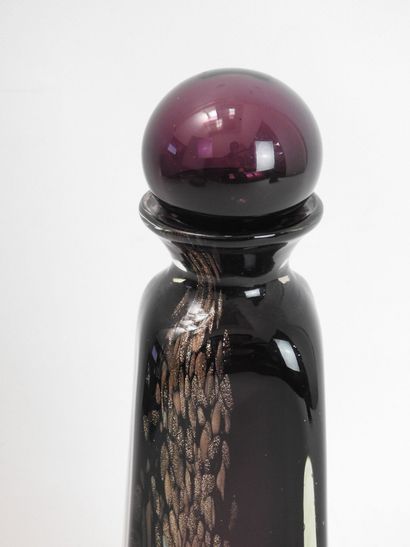null Michèle LUZORO (born in 1949) : Important glass bottle with stopper. Signed...
