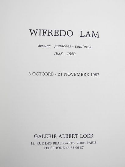 null Wifredo LAM - Dessins, gouaches, peintures 1938-1950. Exposition du 8 octobre...
