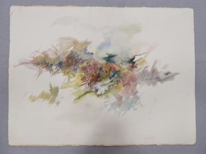 null Abstract composition. Watercolor on paper. Trace of signature in bottom on the...