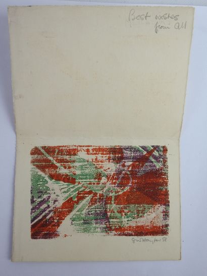 null Stanley William HAYTER (1901-1988): Three illustrated print cards signed Hayter...