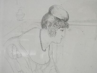 null Othon COUBINE (1883-1969): Portraits of women. Two etchings or drypoints. N°...