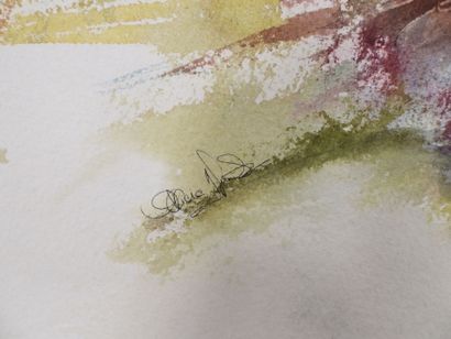 null Abstract composition. Watercolor on paper. Trace of signature in bottom on the...