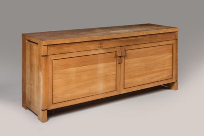 null 
Pierre CHAPO (1927-1987) 




Elm sideboard model R08 A opening by two drawers...