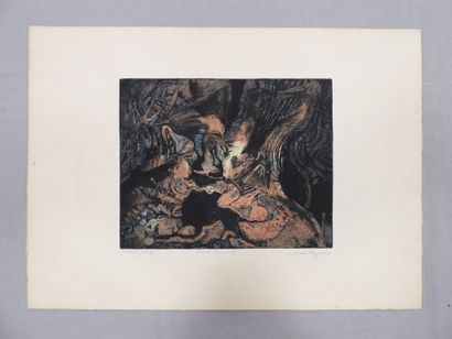 null Lawrence HEYMAN (born 1932): Forest primeval. Engraving in colors. Signed, titled...