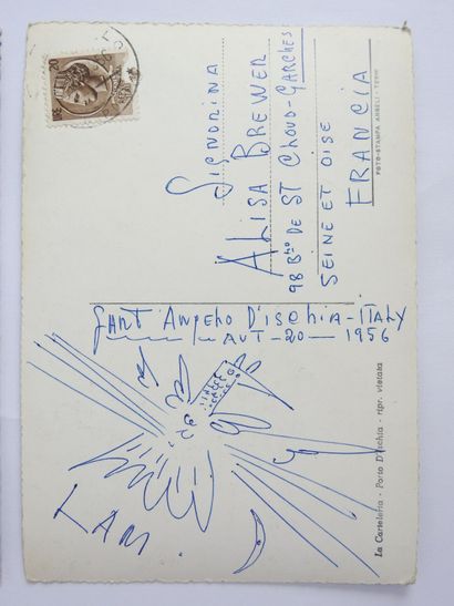 null 2 postcards with drawing by Wifredo LAM addressed to Alissa Brewer: 

- Remember...
