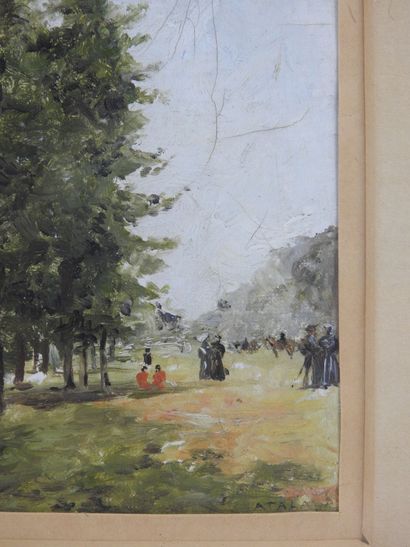 null Enrique ATALAYA (1851-1914) : Vue de Paris avec Notre-Dame & Promenade au bois....