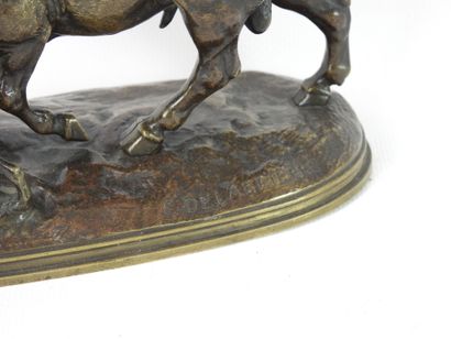 null D'après Edouard DELABRIERE (1829-1910) : sculpture en bronze à patine brun nuancé...