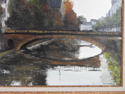 null Michel Roy dit SAINT-ALBAN (1913-2015) : Strasbourg. Huile sur toile signée...