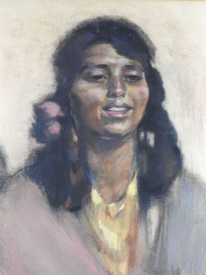 null Jean COLIN (1881-1961) : La gitane. Pastel sur papier signé en bas à gauche....