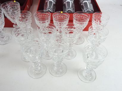 null BACCARAT : Part of a service of crystal glasses Jonzac model including 10 water...