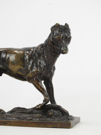 null After Jacques-Auguste FAUGINET (1809-1847) : A bronze sculpture with a brown...