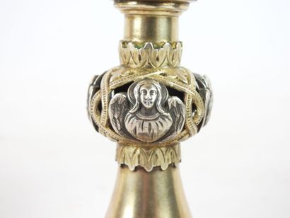null CALICE in silver and silver gilt (800°/°°), the knot decorated with the tetramorph,...