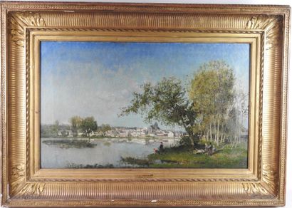 null Godefroy de HAGEMANN (circa 1820-1877): Landscape of the Gatinais. Oil on canvas...