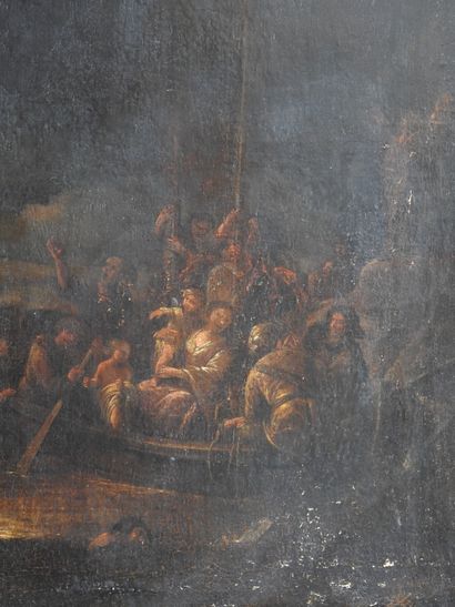 null Attributed to Gerrit de WET (1609 - 1674): A rescue at sea. Oil on canvas. 54...