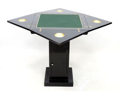 null René JOUBERT & Philippe PETIT edited by DIM: Portfolio game table in black lacquered...
