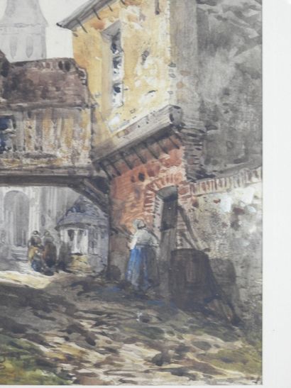 null Armand CASSAGNE (1823-1907) : Vielles ruelles. Deux aquarelles signées en bas...