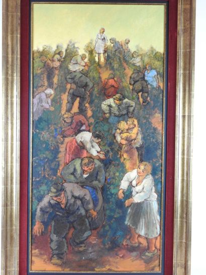 null Charles GUILLAUD (1925-2014) : The harvest. Oil on canvas signed and dated 69...