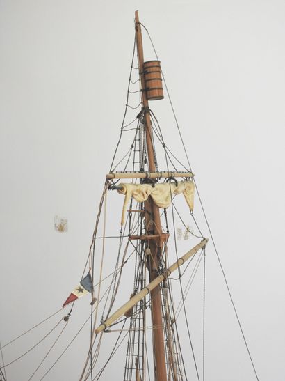 null MAQUETTE en bois et métal du Ketch " La curieuse ", navire de l'expédition des...