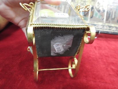 null Cage" box in beveled glass and brass decorated with a dragon, including two...