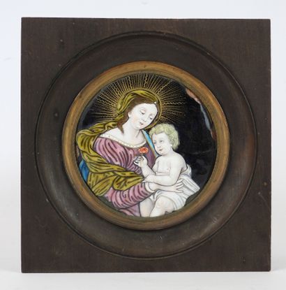 null Pierre NOUAILHER in Limoges (1652-1717) : circular enamelled plate representing...