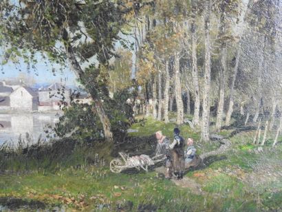 null Godefroy de HAGEMANN (circa 1820-1877): Landscape of the Gatinais. Oil on canvas...