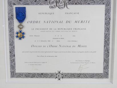 null DECORATIONS. FRANCE. Croix d'officier de l'ordre national du mérite avec son...