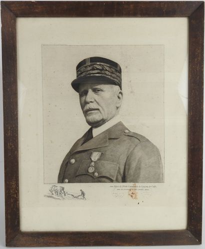 GRAVURE. Portrait du Maréchal Pétain, gravé...
