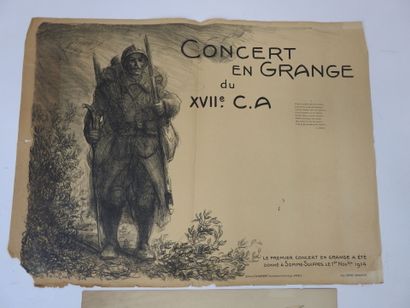 null AFFICHES. Théophile-Alexandre STEINLEN (1859-1923): "Concert en grange du XVIIe...