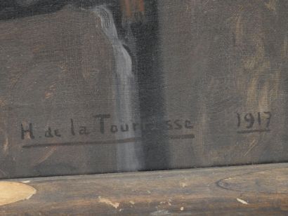 null TOURASSE, Henri de la (1885-1973). Portrait en pied d' un sous-lieutenant du...