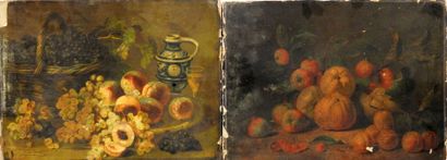 Pair of still lifes with fruits. 
Reproductions...