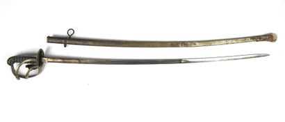 null PAYS-BAS. Sabre de cavalerie modèle 1845 à monture en acier, poignée en galuchat,...