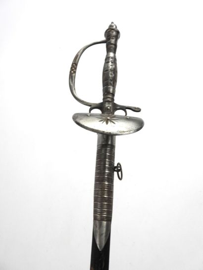 null FRANCE. Sword with steel frame, single-edged guard with donkey step, one-piece...