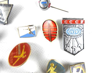 null INSIGNES. Lot of about 25 badges, pins, tie-pins related to fencing. BE
