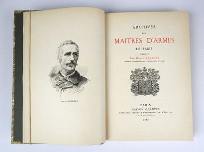 null DARESSY (Henry). "Archives des maîtres d'armes de Paris". Paris, Quantin, 1888....