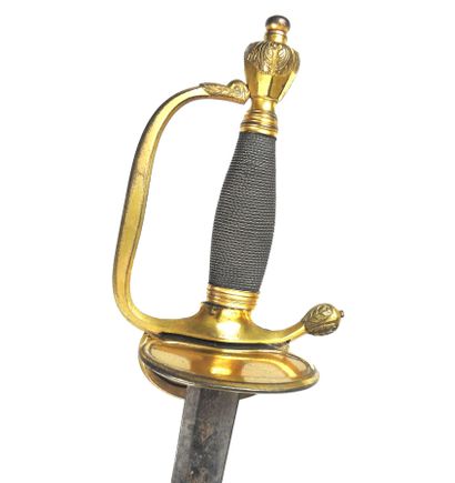null ANGLETERRE. Epée d'officier d'infanterie modèle 1796 à monture en laiton doré,...