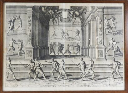 null ENGRAVINGS. Reunion of 3 plates from one of the most beautiful fencing books...