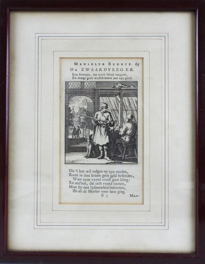 null GRAVURES. Réunion de 6 petites gravures tirées d'ouvrages hollandais du XVIIIe...
