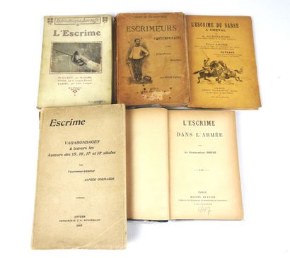 null Lot de 5 brochés, L' escrime du sabre", 1885, "Escrimeurs contemporains", 1899,...