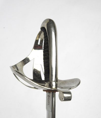 null PAYS-BAS. Sabre d'officier de cavalerie modèle 1876 à monture en acier nickelé,...