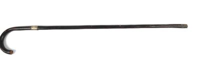 null CANE-EPEE. Model with varnished wooden shaft, flat blade with back and hollow...