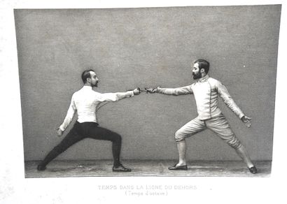null GRISIER (A.) : Les armes et le duel. Dentu, 1864. In-4 demi-toile, (usures de...