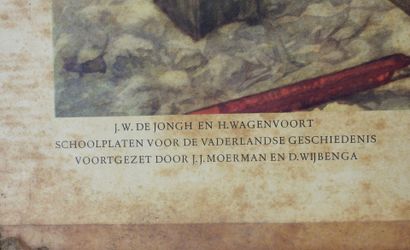 null GRAVURE." Tournoi à Haarlem en 1305 - Toernoot te Haarlem 1305". Grande gravure...