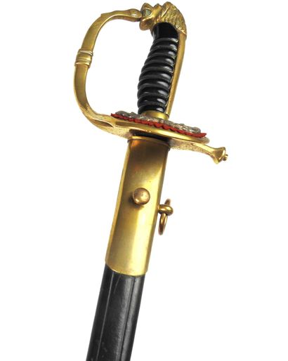 null PAYS-BAS. Epée de maître d'armes modèle 1896 à monture en laiton doré, fusée...