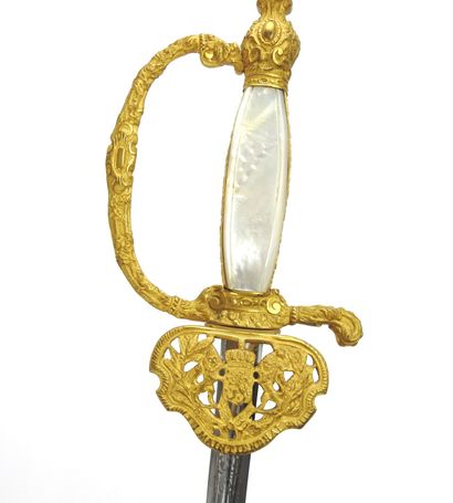 null NETHERLANDS. Dignitary sword of the Kingdom of the Netherlands, gilt bronze...