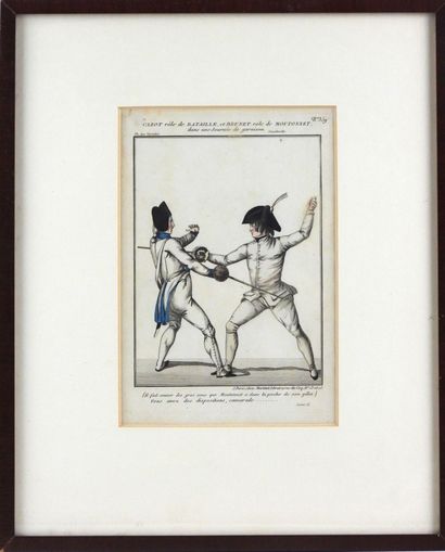 null ENGRAVINGS. Meeting of 3 small miscellaneous engravings on the theme of fencing...