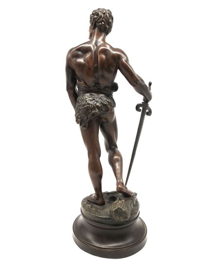 null STATUETTE. CONSTANT Maurice (1892-1970), "Le droit civique", épreuve en régule...