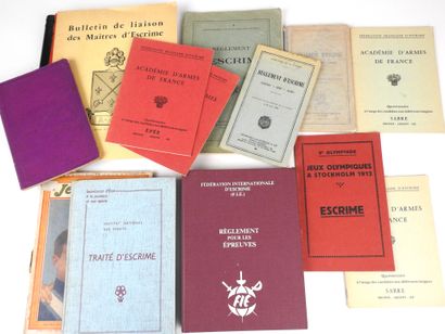 Lot of 14 booklets mainly on fencing rules,...