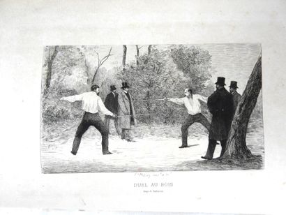 null GRISIER (A.) : Les armes et le duel. Dentu, 1864. In-4 demi-toile, (usures de...